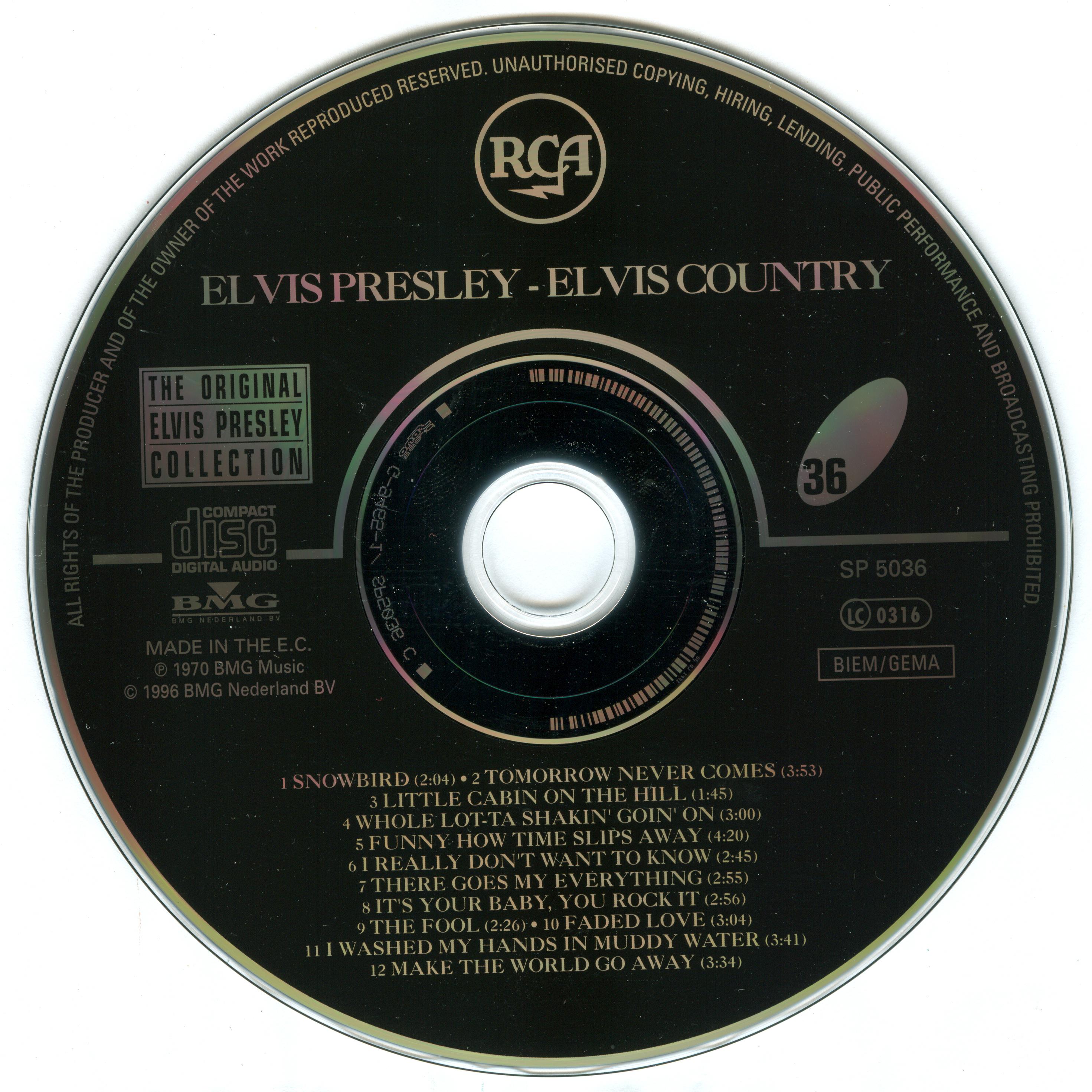 Elvis Presley  The Original Elvis Presley Collection 36; Elvis Country : CD